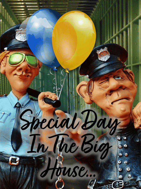 K2 spice paper spray on big house birthday card
