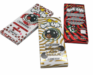 What is included in the most famous One Up Mushroom bars?